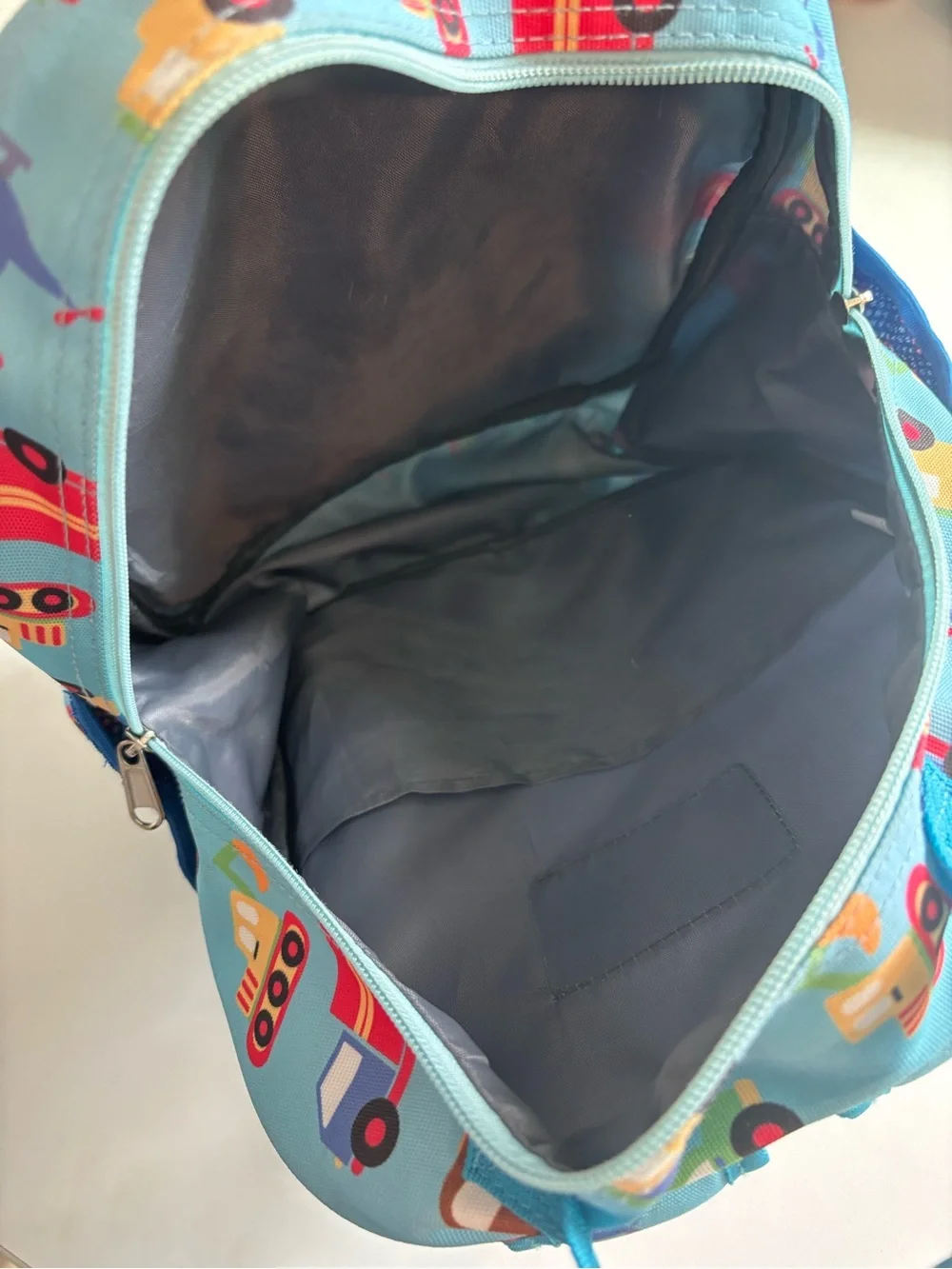 Kids blue Backpack with Vehicle Print Toddler Preschool Size